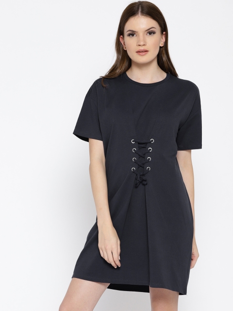 

OVS Women Navy Blue Solid T-shirt Dress