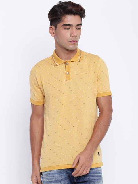 

Monte Carlo Men Yellow Printed Polo T-shirt