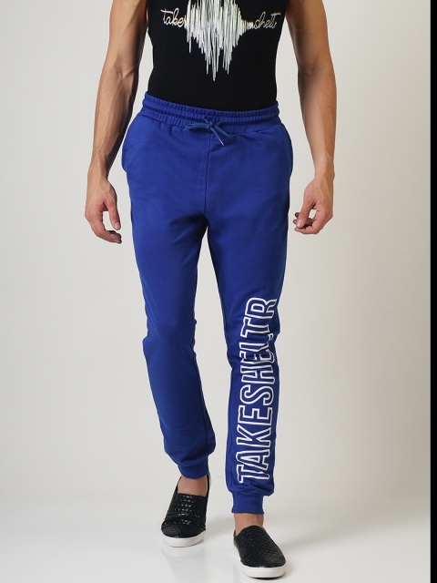 

SHELTR Blue Solid Slim Fit Joggers