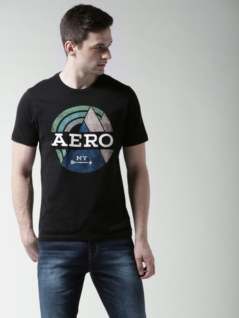 

Aeropostale Men Black Printed Round Neck T-shirt