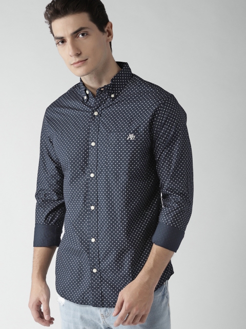 

Aeropostale Men Navy Blue Regular Fit Printed Casual Shirt