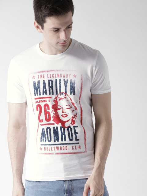 

Aeropostale Men White Printed Round Neck T-shirt