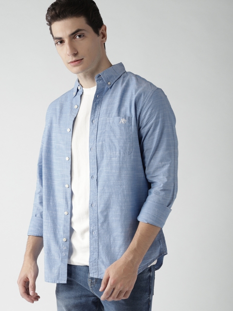 

Aeropostale Men Blue Regular Fit Solid Casual Shirt