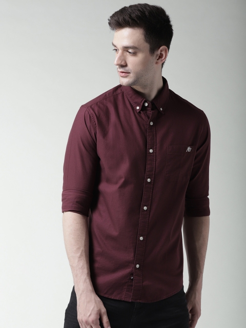 

Aeropostale Men Burgundy Regular Fit Solid Casual Shirt