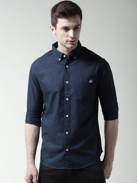 

Aeropostale Men Navy Blue Regular Fit Solid Casual Shirt