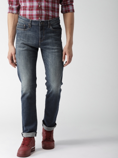 

Aeropostale Men Blue Slim Straight Fit Mid-Rise Clean Look Stretchable Jeans