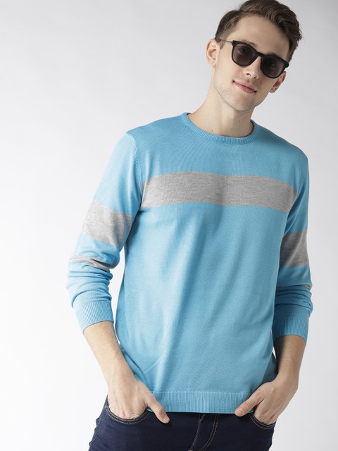 

Mast & Harbour Men Blue Solid Pullover
