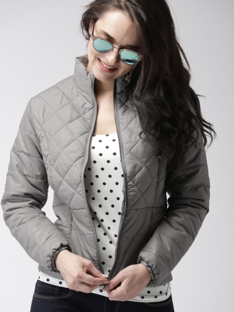 

Mast & Harbour Women Grey Solid Puffer Jacket