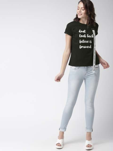 

Mast & Harbour Women Black Printed Top