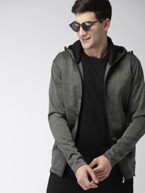 

Mast & Harbour Men Charcoal Grey Solid Sporty Jacket