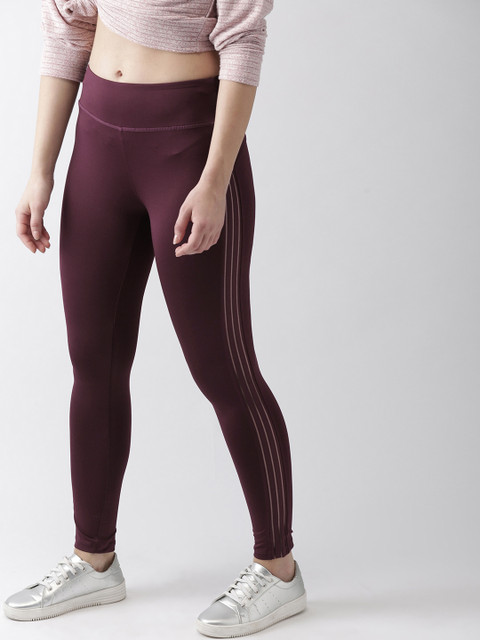 

Mast & Harbour Women Maroon Solid Tights