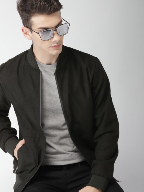 

Mast & Harbour Men Black Solid Bomber