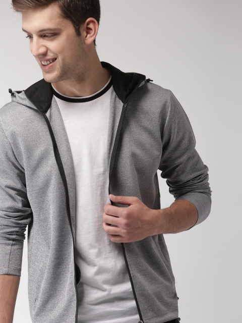 

Mast & Harbour Men Grey Melange Solid Tailored Jacket