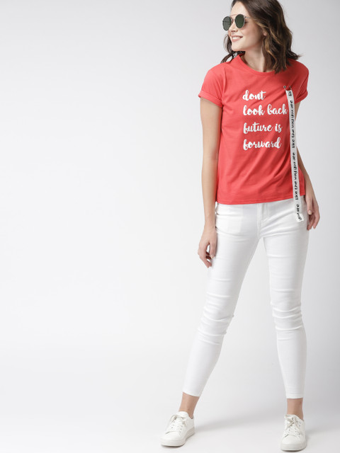 

Mast & Harbour Women Coral Printed Top