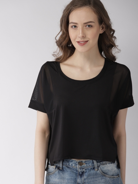 

Mast & Harbour Women Black Solid High-Low Top