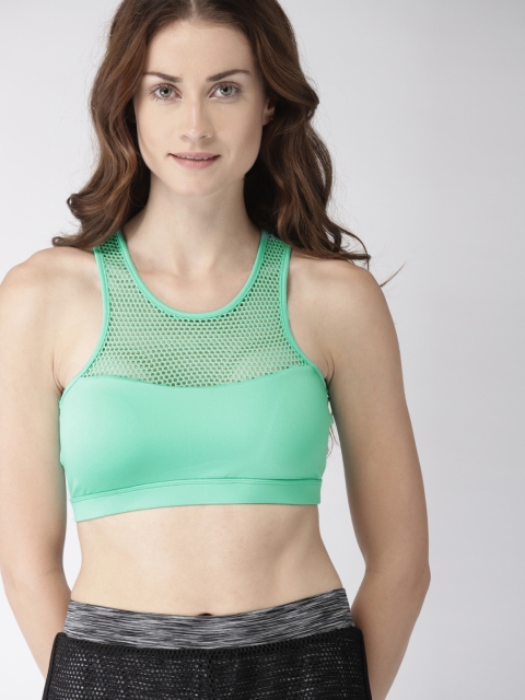 

Mast & Harbour Sea Green Solid Non-Wired Light Padded Sports Bra MNH-HD-15963-B