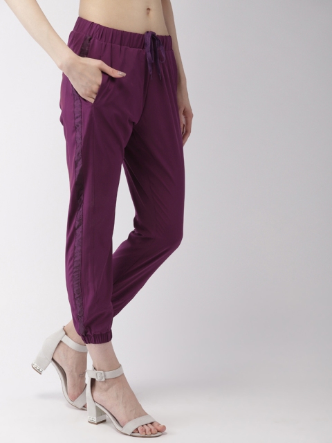 

Mast & Harbour Women Purple Regular Fit Solid Joggers
