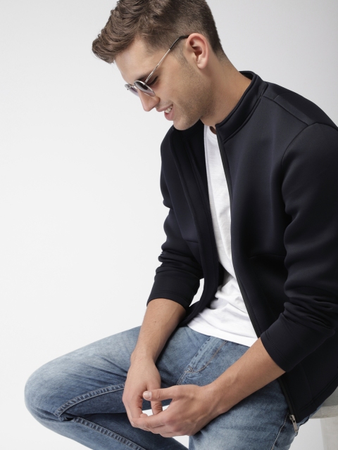 

Mast & Harbour Men Navy Blue Solid Tailored Jacket
