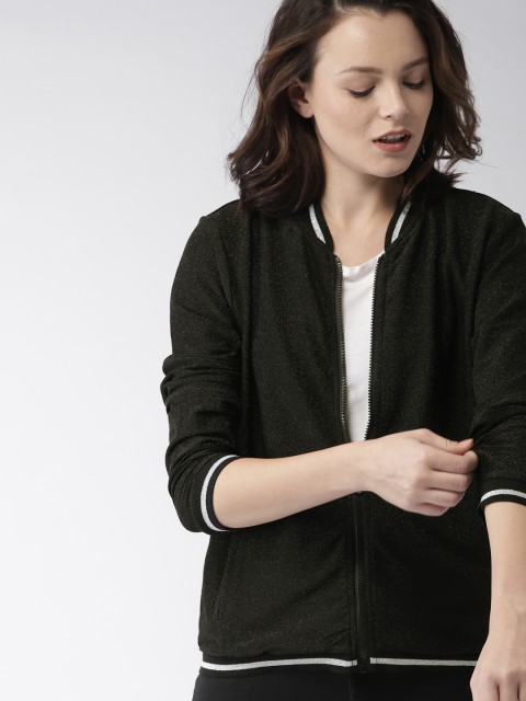 

Mast & Harbour Women Black Solid Bomber