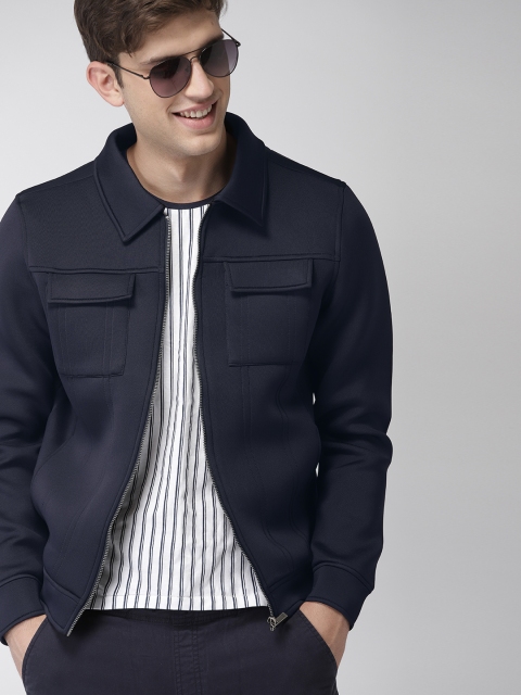 

Mast & Harbour Men Navy Blue Solid Tailored Jacket