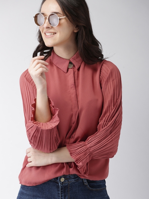 

Mast & Harbour Women Pink Solid Shirt Style Top