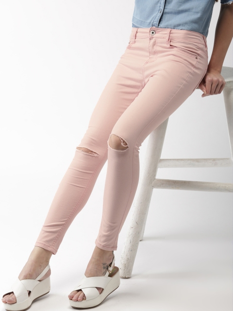 

Mast & Harbour Women Pink Slim Fit Mid-Rise Clean Look Stretchable Jeans