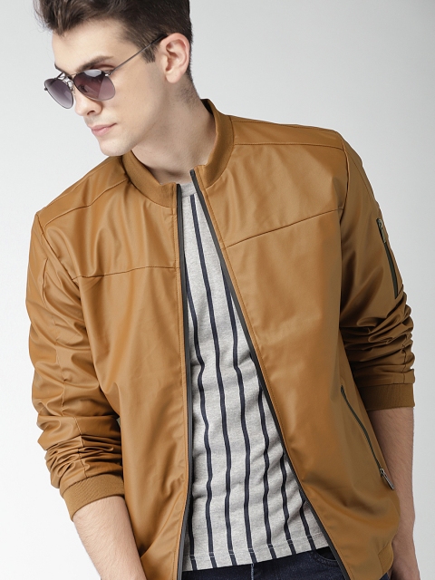 

Mast & Harbour Men Brown Solid Bomber