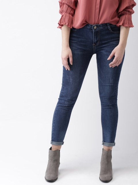 

Mast & Harbour Women Navy Blue Skinny Fit Mid-Rise Clean Look Stretchable Jeans