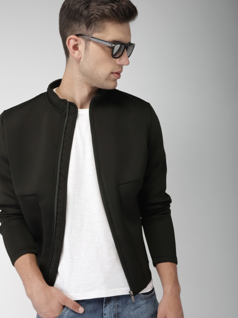 

Mast & Harbour Men Black Solid Tailored Jacket