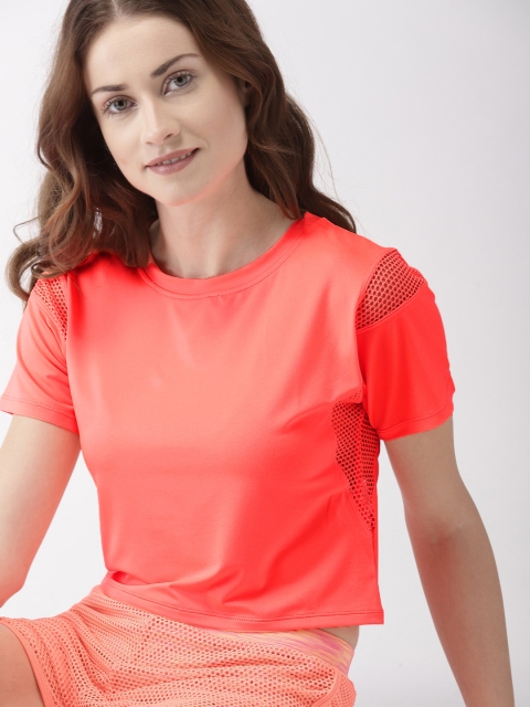 

Mast & Harbour Neon Orange Solid Crop T-shirt