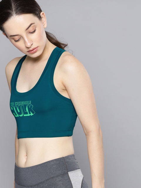 

Kook N Keech Marvel Teal Blue Printed Underwired Non Padded Sports Bra KS18ACTIVE20