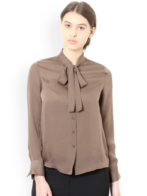 

Van Heusen Woman Women Brown Regular Fit Solid Casual Shirt