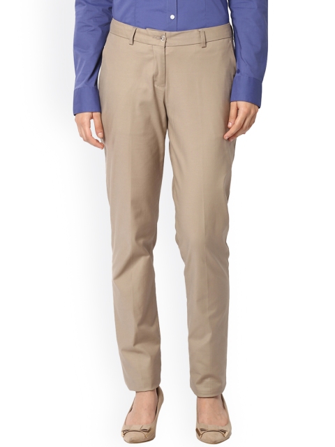 

Van Heusen Woman Khaki Slim Fit Solid Formal Trousers