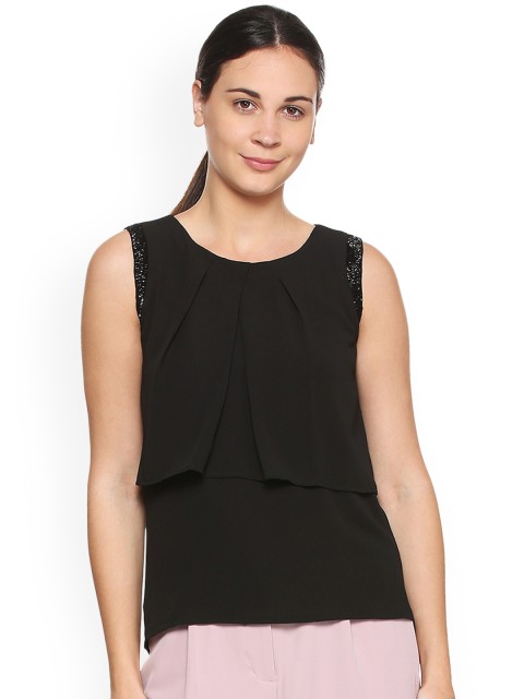 

Van Heusen Woman Women Black Embellished Top