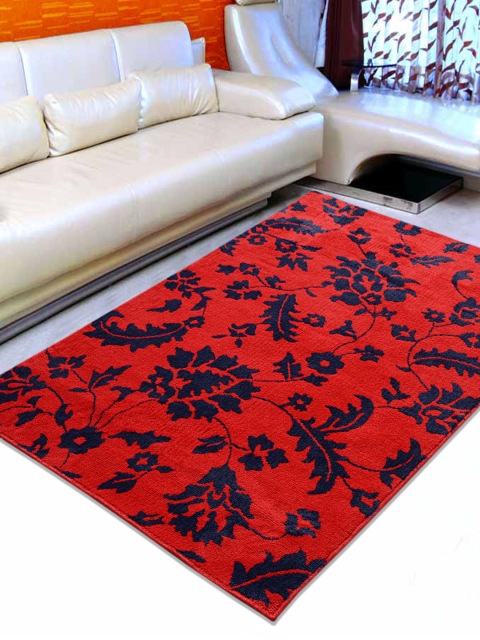 

Saral Home Red Printed Carpet