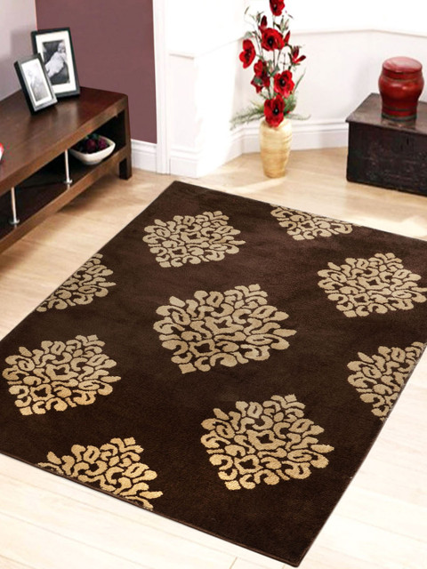 

Saral Home Brown & Beige Ethnic Motif Design Carpet