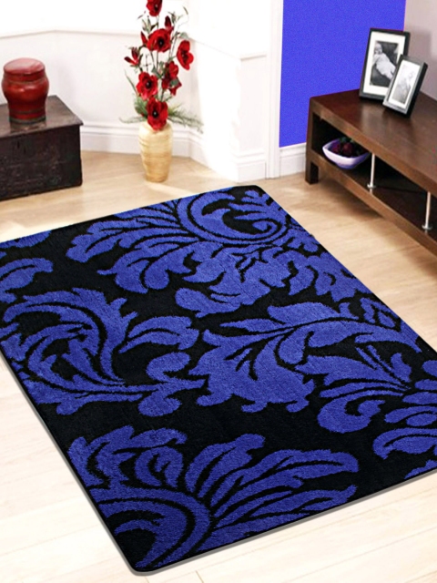 

Saral Home Blue & Black Botanical Print Carpet