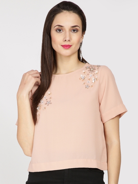 

Gipsy Women Peach-Coloured Embellished Top