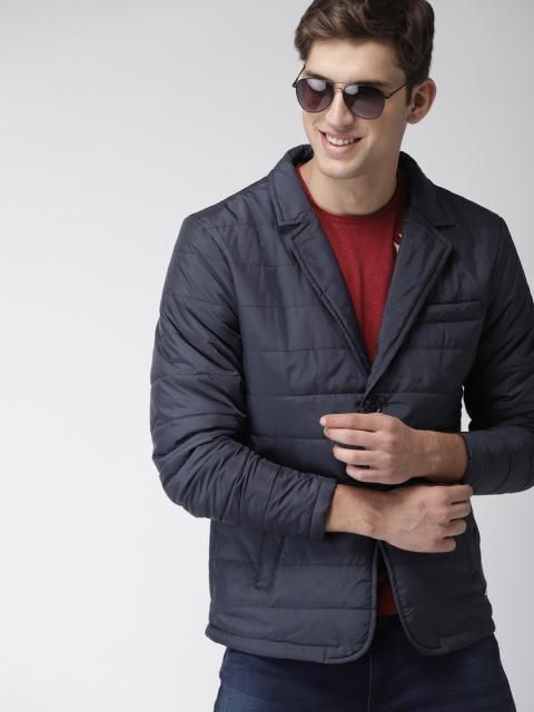 

Mast & Harbour Men Navy Blue Solid Puffer Jacket