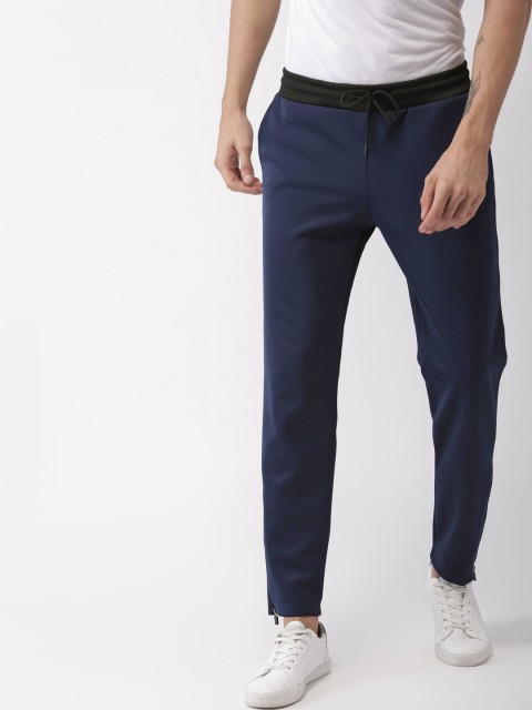 

Mast & Harbour Men Navy Blue Slim Fit Solid Track Pants