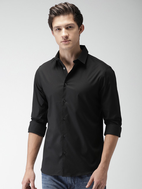 

Celio Men Black Slim Fit Solid Casual Shirt