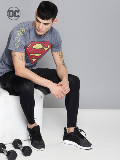 

Justice League Men Blue Printed Round Neck T-shirt