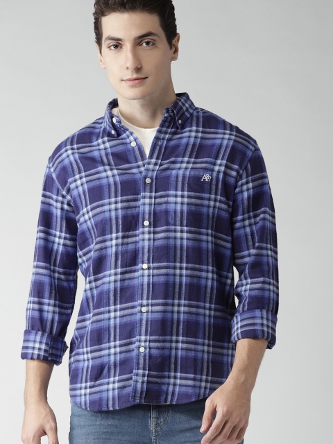 

Aeropostale Men Blue Regular Fit Checked Casual Shirt