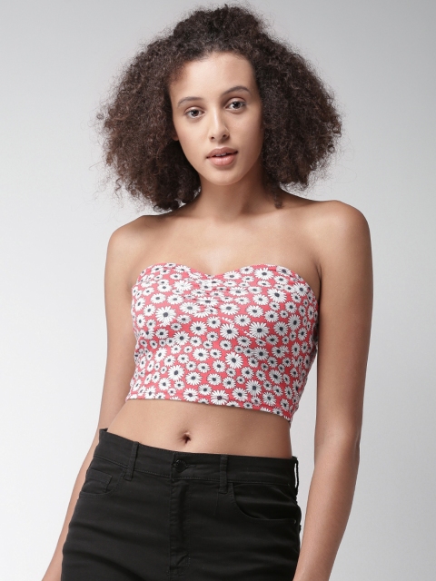

FOREVER 21 Women Red Printed Tube Top