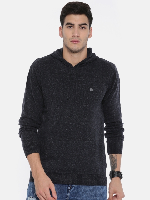 

Roadster Men Navy Blue Solid Hooded Pullover
