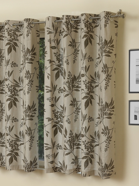 

ROSARA HOME Beige & Brown Single Window Curtains