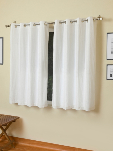 

ROSARA HOME Mateo Set of 2 Eyelet Window Curtain, White