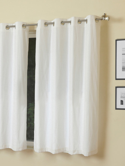 

ROSARA HOME Mateo Single Eyelet Window Curtain, White