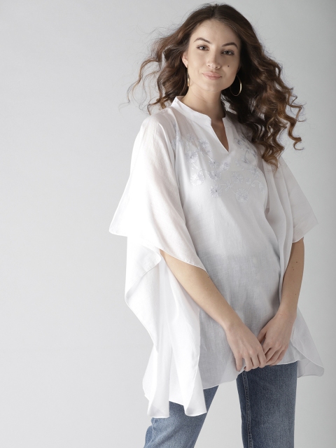 

Style Quotient by noi Women White Embroidered Detail Kaftan Top