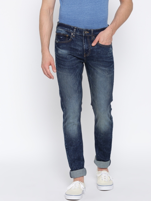 

Pepe Jeans Men Blue Slim Fit Low-Rise Clean Look Stretchable Jeans